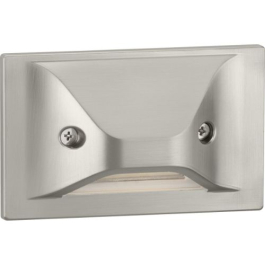 Progress Lighting Indoor/Outdoor LED Hood Step Light - Horizontal + Vertical - 3000K - 120V - Brushed Nickel