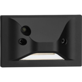 Progress Lighting Indoor/Outdoor LED Hood Step Light - Horizontal + Vertical - Photocell - 3000K - 120V - Black