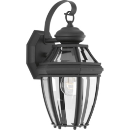 Progress Lighting New Haven 1-Light Small Outdoor Wall Lantern - 120V - Textured Black