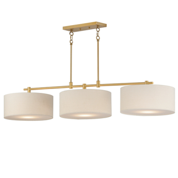 Maxim Lighting Bongo 3-Light Pendant - 120V - Natural Aged Brass