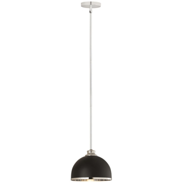 Z-Lite Landry 10" 1-Light Pendant - 120V - Matte Black / Chrome