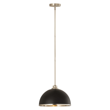 Z-Lite Landry 14" 1-Light Pendant - 120V - Matte Black / Brushed Nickel