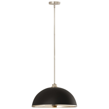 Z-Lite Landry 20" 1-Light Pendant - 120V - Matte Black / Brushed Nickel