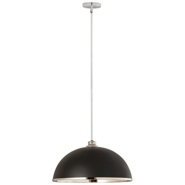 Z-Lite Landry 20" 1-Light Pendant - 120V - Matte Black / Chrome