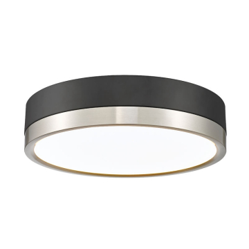 Z-Lite Algar 12" LED Flush Mount - 24W - CCT Selectable - 1,550 Lumens - 120V - Matte Black / Brushed Nickel
