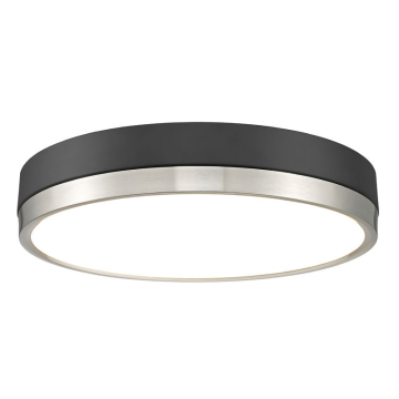 Z-Lite Algar 16" LED Flush Mount - 40W - CCT Selectable - 2,900 Lumens - 120V - Matte Black / Brushed Nickel