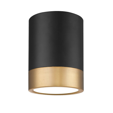 Z-Lite Algar 6" LED Flush Mount - 18W - CCT Selectable - 530 Lumens - 120V - Matte Black / Modern Gold