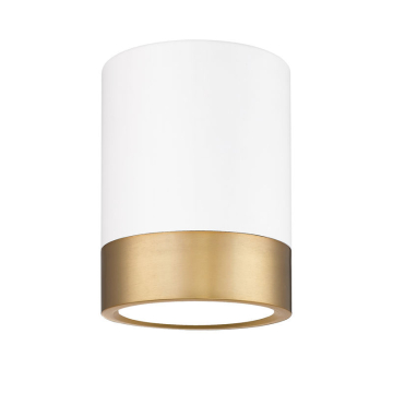 Z-Lite Algar 6" LED Flush Mount - 18W - CCT Selectable - 490 Lumens - 120V - Matte White / Modern Gold
