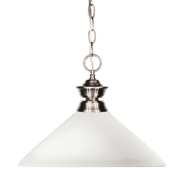 Z-Lite Shark 1-Light Pendant - 120V - Brushed Nickel / Matte Opal
