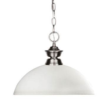 Z-Lite Shark 1-Light Pendant - 120V - Brushed Nickel / Matte Opal

