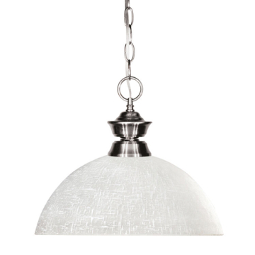 Z-Lite Shark 1-Light Pendant - 120V - Brushed Nickel / White Linen
