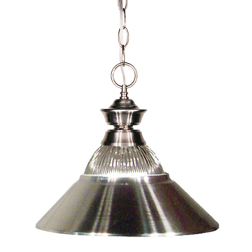 Z-Lite 14" 1-Light Pendant - 120V - Brushed Nickel / Glass