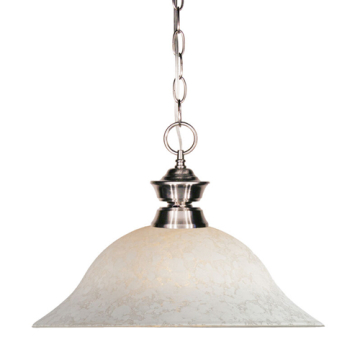 Z-Lite Riviera 1-Light Pendant - 120V - Brushed Nickel / White Mottle
