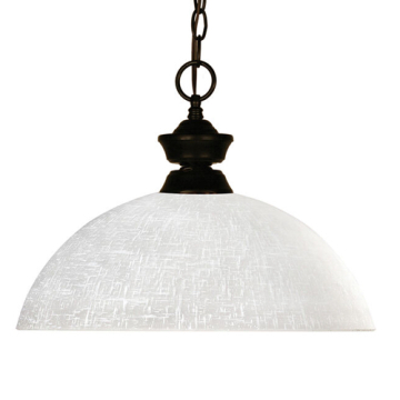 Z-Lite Riviera 1-Light Pendant - 120V - Bronze / White Linen