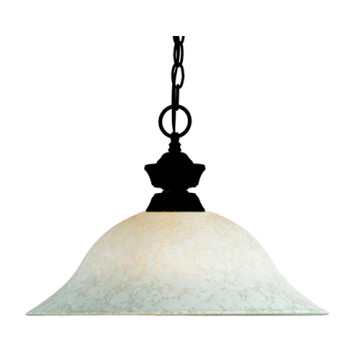 Z-Lite 16" 1-Light Pendant - 120V - Bronze / White Mottle