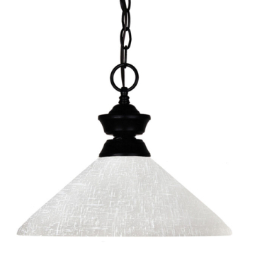 Z-Lite Shark 1-Light Pendant - 120V - Matte Black / White Linen
