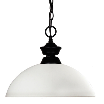 Z-Lite Windsor 1-Light Pendant - 120V - Matte Black / Matte Opal
