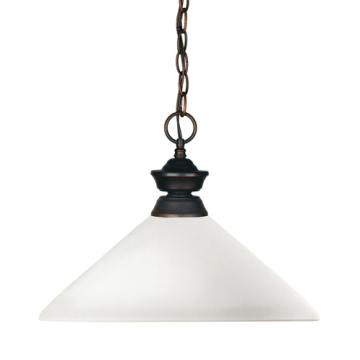 Z-Lite Shark 1-Light Pendant - 120V - Olde Bronze / Matte Opal
