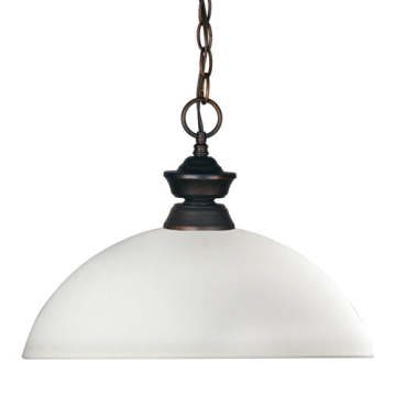 Z-Lite Riviera 1-Light Pendant - 120V - Olde Bronze / Matte Opal