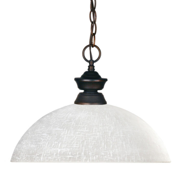Z-Lite Riviera 1-Light Pendant - 120V - Olde Bronze / White Linen