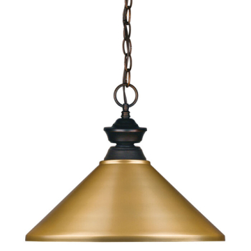 Z-Lite Riviera 1-Light Pendant - 120V - Olde Bronze / Satin Gold