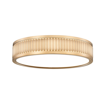 Z-Lite Stari 12.75" LED 1-Light Flush Mount - 24W - CCT Selectable - 1,389 Lumens - 120V - Modern Gold / Frosted