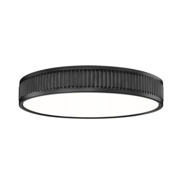 Z-Lite Stari 16.75" LED 1-Light Flush Mount - 40W - CCT Selectable - 1,919 Lumens - 120V - Matte Black / Frosted