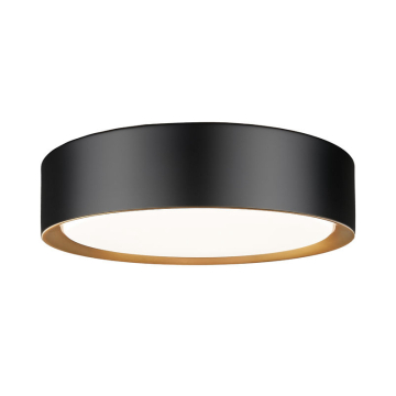 Z-Lite Kawan 12" LED Flush Mount - 24W - CCT Selectable - 1,052 Lumens - 120V - Matte Black / Modern Gold