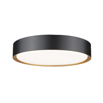 Z-Lite Kawan 16" LED Flush Mount - 40W - CCT Selectable - 2,031 Lumens - 120V - Matte Black / Modern Gold