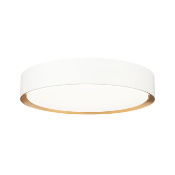 Z-Lite Kawan 16" LED Flush Mount - 40W - CCT Selectable - 2,031 Lumens - 120V - Matte White / Modern Gold