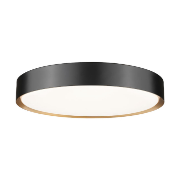 Z-Lite Kawan 20" LED Flush Mount - 50W - CCT Selectable - 3,118 Lumens - 120V - Matte Black / Modern Gold