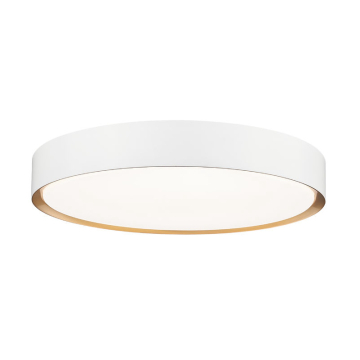 Z-Lite Kawan 20" LED Flush Mount - 50W - CCT Selectable - 3,118 Lumens - 120V - Matte White / Modern Gold