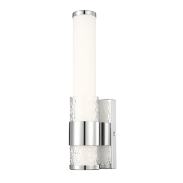 Z-Lite Egon LED 1-Light Wall Sconce - 16W - CCT Selectable - 930 Lumens - 120V - Chrome / Matte Opal