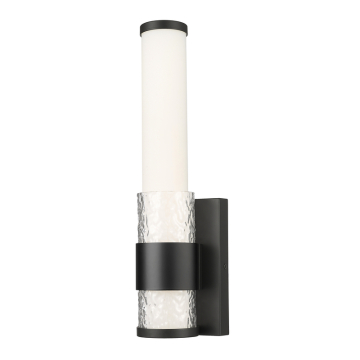 Z-Lite Egon LED 1-Light Wall Sconce - 16W - CCT Selectable - 840 Lumens - 120V - Matte Black / Matte Opal