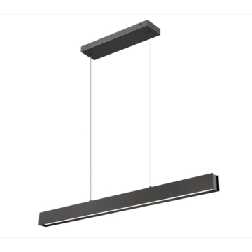 Z-Lite Hudson 45" LED 1-Light Linear Chandelier - 40W - CCT Selectable - 1,937 Lumens - 120V - Matte Black / Frosted