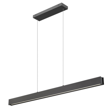 Z-Lite Hudson 55" LED 1-Light Linear Chandelier - 50W - CCT Selectable - 2,545 Lumens - 120V - Matte Black / Frosted