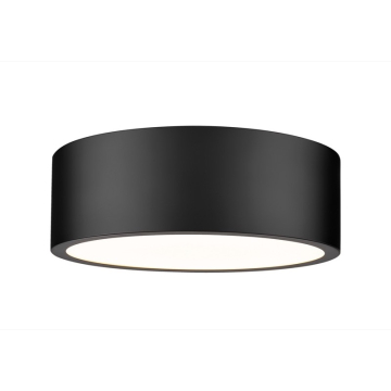 Z-Lite Coronado 12" LED 1-Light Flush Mount - 24W - CCT Selectable - 1,435 Lumens - 120V - Matte Black / Frosted