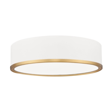 Z-Lite Bradley 16" LED 1-Light Flush Mount - 40W - CCT Selectable - 2,614 Lumens - 120V - Matte White / Modern Gold / Frosted