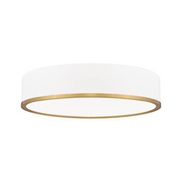 Z-Lite Bradley 20" LED 1-Light Flush Mount - 50W - CCT Selectable - 3,805 Lumens - 120V - Matte White / Modern Gold / Frosted