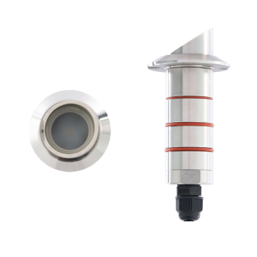 WAC Lighting 1" LED Round Shroud Top Inground Indicator Light - 100 Lumens - 2W - 2700K - 12V - Stainless Steel