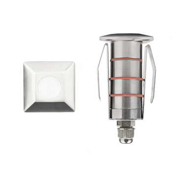 WAC Lighting 1" LED Square Inground Indicator Light - 100 Lumens - 2W - 2700K - 12V - Stainless Steel
