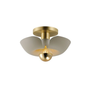 Maxim Lighting Poppy 12" Flush Mount - 120V - Storm Grey / Satin Brass