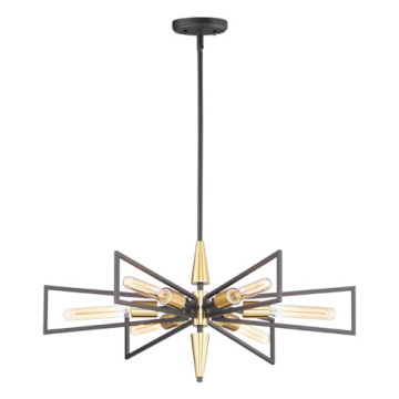 Maxim Lighting Wings 6-Light Chandelier - 120V - Black / Satin Brass