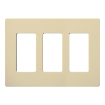 Lutron Claro Screwless Designer Wallplate - 3 Gang - Ivory
