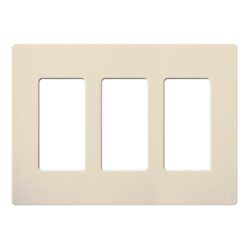 Lutron Claro Screwless Designer Wallplate - 3 Gang - Light Almond