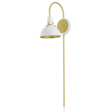 Maxim Lighting Dawn 1-Light Pin Up Wall Sconce - 120V - White / Satin Brass