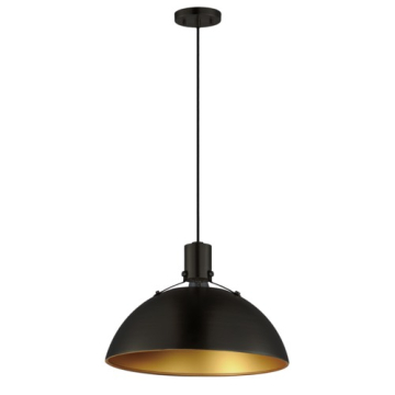 Maxim Lighting Dawn 15.5" Pendant - 120V - Antique Brass / Black