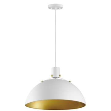 Maxim Lighting Dawn 20" Pendant - 120V - White / Satin Brass