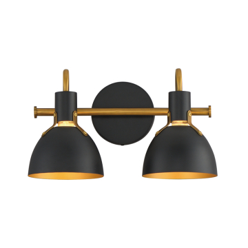 Maxim Lighting Dusk 2-Light Bath Vanity Light - 120V - Black / Antique Brass