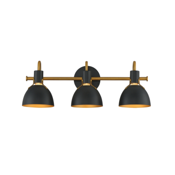 Maxim Lighting Dusk 3-Light Bath Vanity Light - 120V - Black / Antique Brass